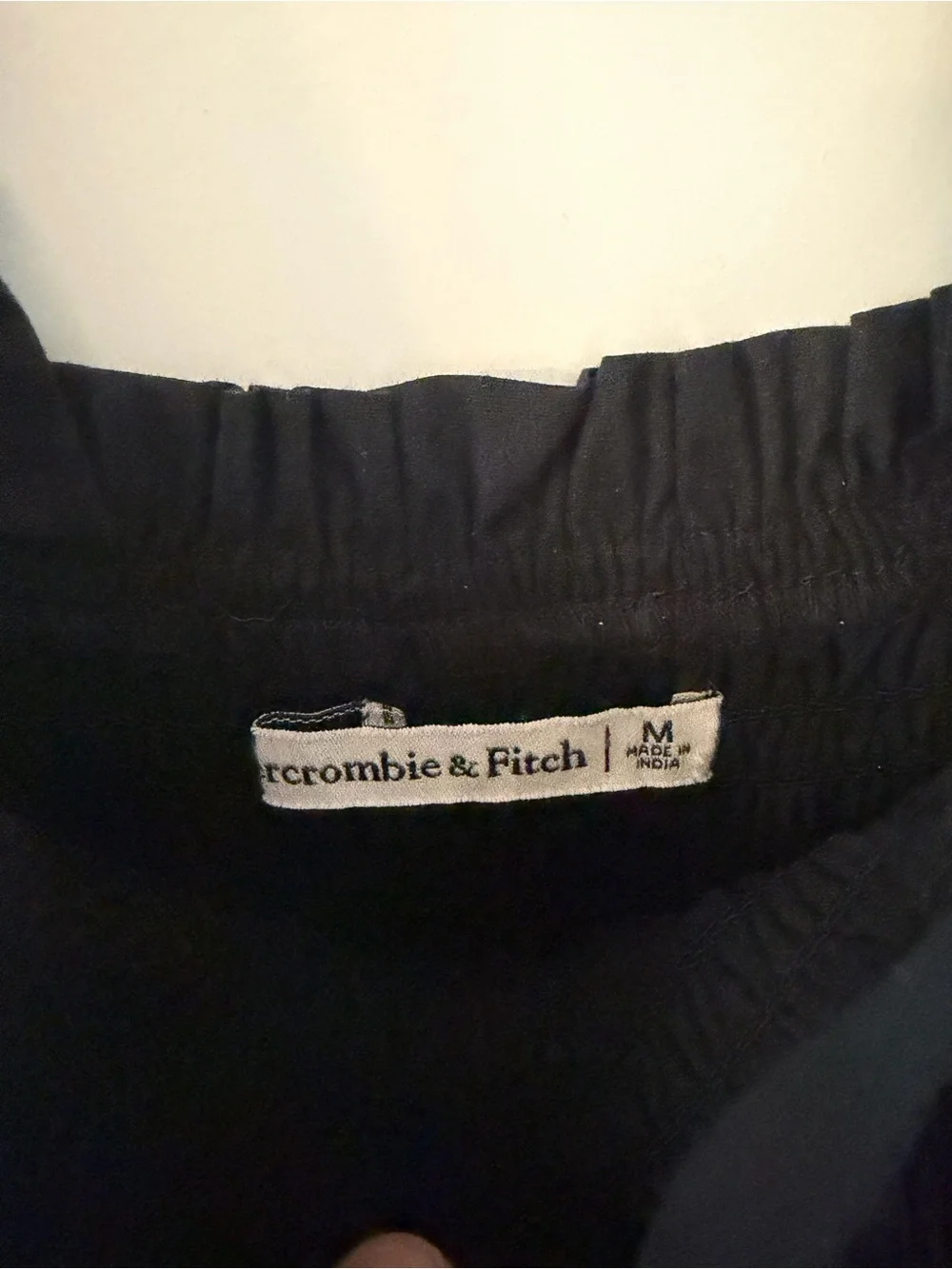Abercrombie & Fitch Black Smocked Maxi Dress with Ruffled Straps